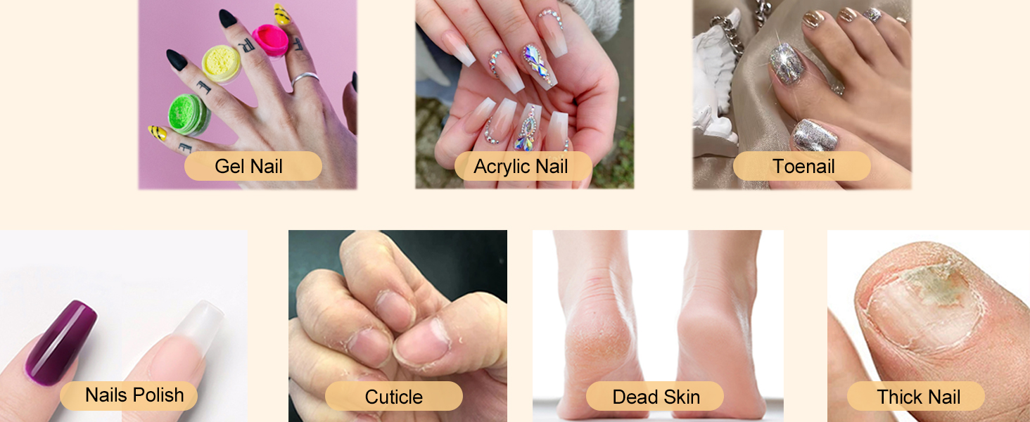Electric Nail Drill Gel Polish Remover Cordless Nail File Filer Grinder