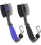 THIODOON 2 Pack Golf Club Brushes and Groove Cleaner with Magnetic Keychain Oversized Golf Brush ...