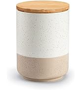 vancasso Sabine Coffee Storage Jar, 36 Oz Ceramic Kitchen Canister with Airtight Wood Lids, Coffe...