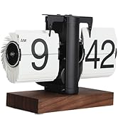 Flip Desk Clock, Retro Vintage Flip Desk Table Clock, Digital Flip Clock 12h Single Sided Large N...