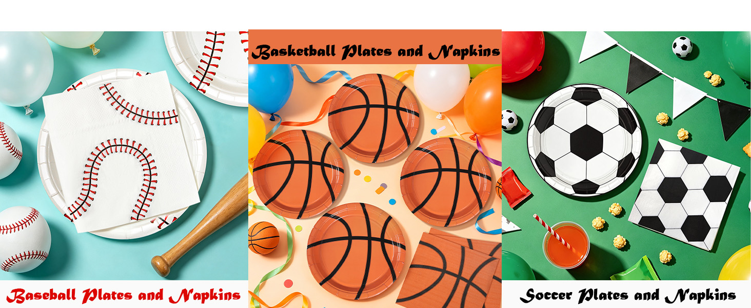 baseball plates and napkins soccer plates and napkins basketball plates and napkins party supplies