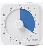 HAISH 60 Minute Visual Timer for Kids - Premium Countdown Timer with Magnetic Back & Pause Functi...