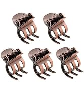 5PCS Mini Metal Hair Claw Clips for Women,Mini Metal Hair Claw Clips,Bronze Clamp Side Bangs Clip...