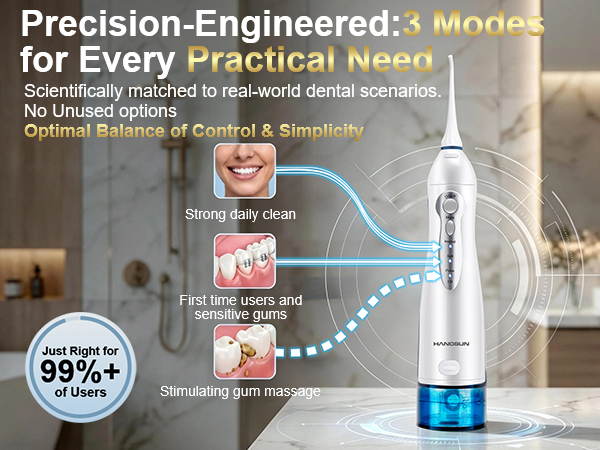 cordless water flosser with 3 modes
