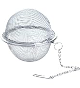 1Pc Silver Stainless Steel Mesh Tea Ball, Loose Leaf Tea Infuser 2.1 Inch Tea Strainer Tea Diffus...