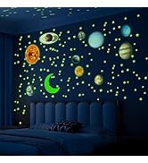 Krijuess 525 Pcs Glow in The Dark Stars for Ceiling, Glow Stars Include Nine Planets, Bonus Moon ...