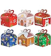 CCINEE Christmas Goody Gift Boxes,Xmas Treat Boxes Assorted Paper Candy Boxes for Kids' Party Sup...