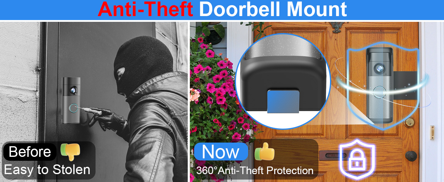 ring battery doorbell mount anti theft doorbell mount ring doorbell mount no drill adjustable