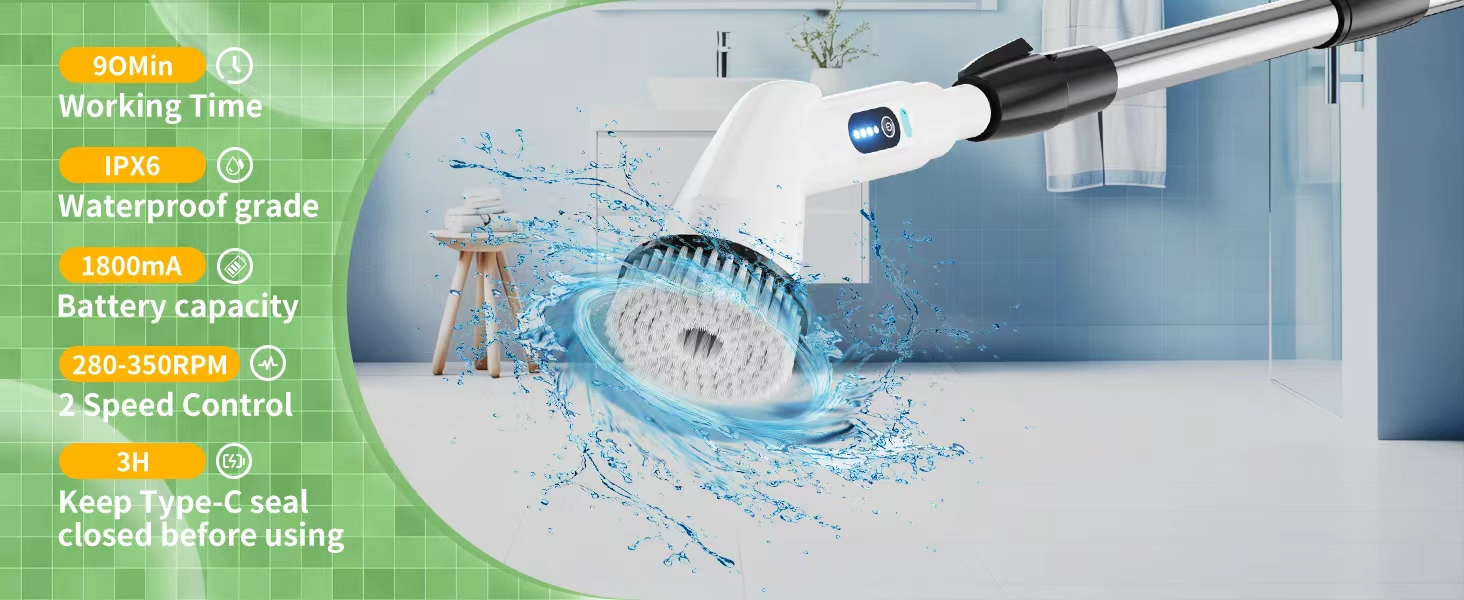 bathroom scrubber shower brush for cleaning shower scrubber with long handle