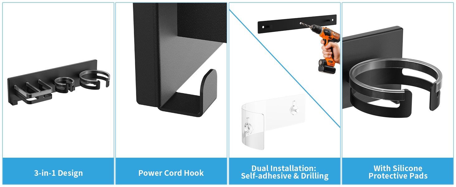 blow dryer wall mount