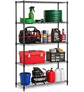 Honey-Can-Do 5-Tier Heavy-Duty Adjustable Shelves, Metal Storage Rack with 200-lb Shelf Capacity,...