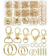 325PCS FIVEIZERO Keychain Making Kit - Keychain Clips with Key Ring, Lobster Claw Clasp, Swivel S...