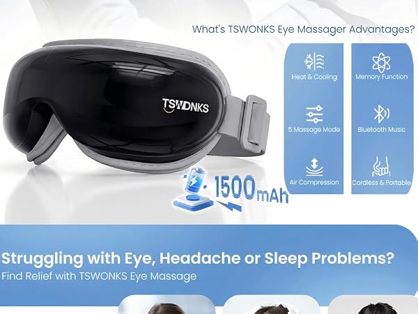 Eyes massager with heat and cooling