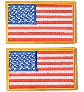 Harsgs 2PCS USA Flag Patches, Hook & Loop Tactical Morale Patch Full Embroidery Military Patch fo...