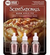 Scentsationals Fragrance Oil Plug In Air Freshener Refills 3-Pack - Warm Apple Pie - Works with S...