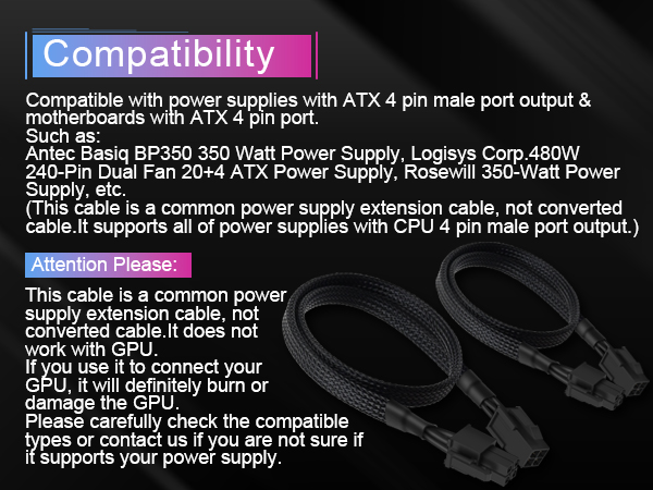 4 pin extension cables