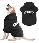 Security Dog Hoodie Warm Cozy Brushed Fleece Interior Clothes Hoodie with Pocket Sweatshirt Dog S...