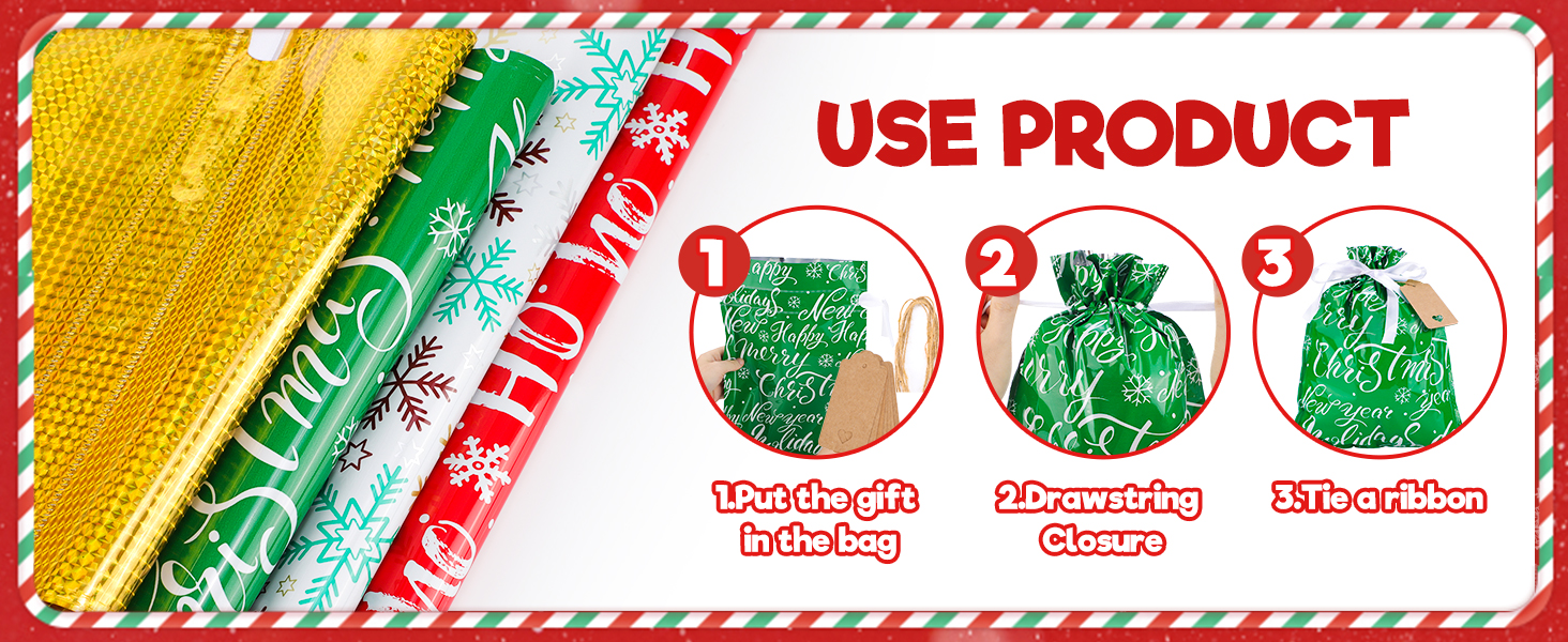 Christmas Drawstring Gift Bags