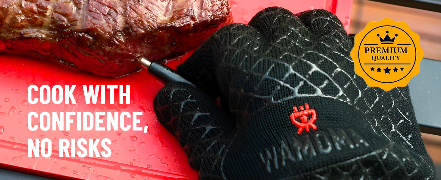 hand mitt with fingers for kitchen and meat bbq cooking