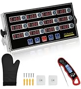 Commercial Kitchen Timers for Cooking, 12-Channel Timer for Commercial Kitchens, Heavy-Duty Loud ...