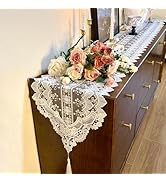 Lace Table Runner Exquisite Embroidery Floral,UWWGKK Table Runners with Tassel Retro French Count...
