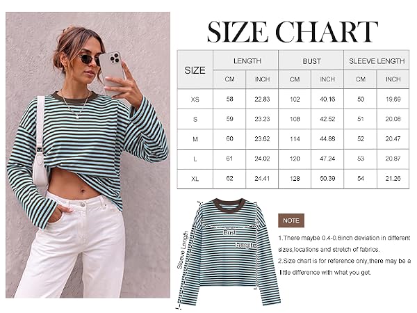 Womens Long Sleeve Striped Shirts