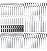 Hunnycook Silverware Set - 72 PCS Stainless Steel Silverware Set for 12, Include Fork Knife Spoon...