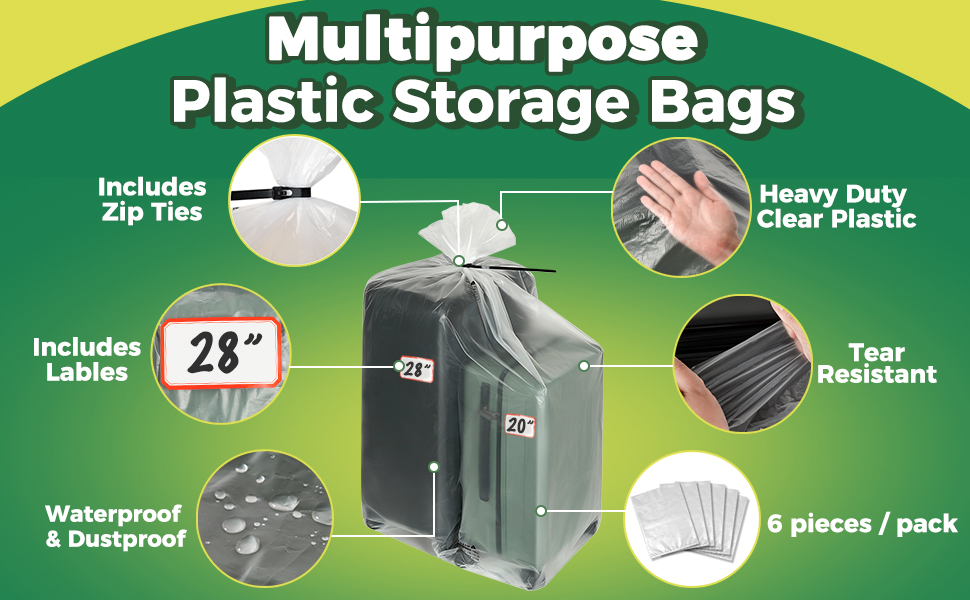 Made from sturdy plastic repeated use bags support visibility organization across home moving shop