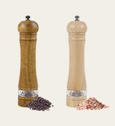 ManGotree 8.5 Inch Wooden Pepper Mill Salt Mill Set, Manual Salt & Pepper Grinder Set with Acryli...