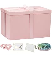 YINUOYOUJIA Extra Large Gift Box,17x11x11 Inches Pink Gift Boxes with Lids for Presents,11-inch D...