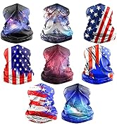 Dapaser 8 Pack Neck Gaiter Balaclava Gator Face Mask UV Protection Breathable Face Bandanas Neck ...