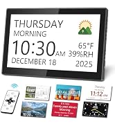 Mesqool 10.1" Dementia Clock for Seniors with Digital Calendar Display | Large Time & Date Displa...