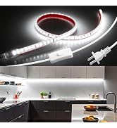 24in Under Cabinet Lighting Strip Plug in with Switch Self-Adhsive Waterproof AC 110V Led Strips ...
