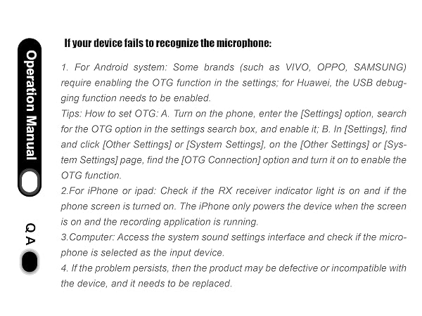 If your device fails to recognize the microphone