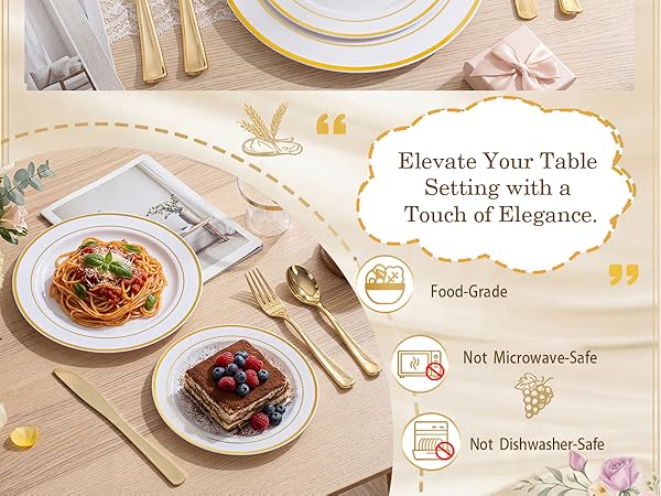 Gold Disposable Dinnerware Set