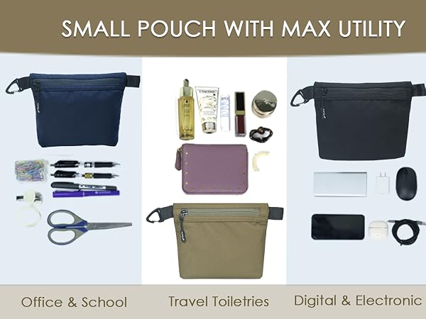 Utility Pouch Bag for Digital Electronic Cosmetic Stationery Organizer