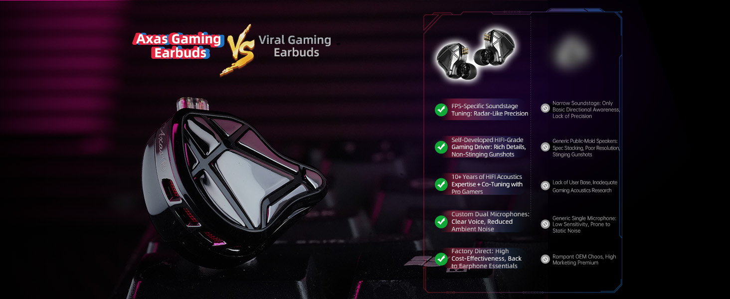 Dark themed interface showing gaming-related menu options with purple and pink accent colors. Multiple bullet points with feature descriptions.