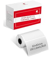 Phomemo Thermal Transparent Label Paper 60x40mm, Compatible for Phomemo M220 Label Maker, Black o...