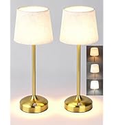 LAVAED Cordless Table Lamps Rechargeable Bedside Lamp 3 Color Temperature Stepless Dimmable, Smal...