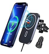 Magnetic Wireless Car Charger for iPhone 14/13-360° Adjustable Auto Alignment Air Vent Magnetic P...