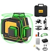 Laser Level 360 Self Leveling, SAVSEC 3 x 360 3D Stepless Dimming(Up to 37H) Green Line Laser, Cr...