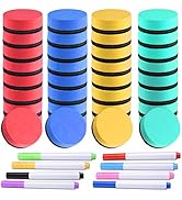 SIQUK 36 Packs Colorful Whiteboard Erasers Magnetic Dry Erase Erasers (Diameter 1.97 inches) with...