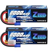 Zeee 4S Lipo Battery 8000mAh 14.8V 100C with EC5 Connector Hard Case RC Battery for Car Truck Tan...