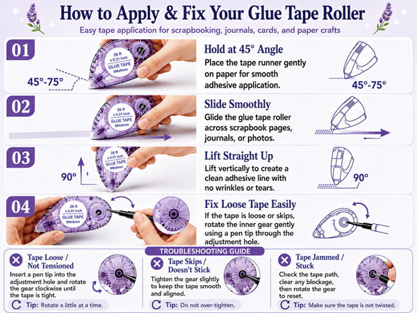 How to use double sided tape roller for scrapbooking and crafts