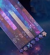 Wowagoga 2160 Sheets Origami Stars Paper with 4 Different Designs of Beautiful Outer Space Conste...