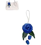 Yzikema Handcrafted Leather Leaf Flower Bag Charm, Boho Accessories Leather Rose Flowers Key chai...
