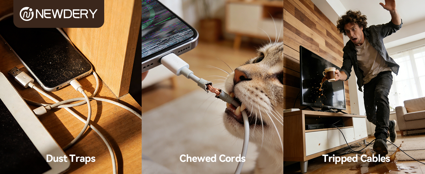 NEWDERY magnetic cable organizer 10 pack, 360 rotatable cable clips for desk, cord holder for office
