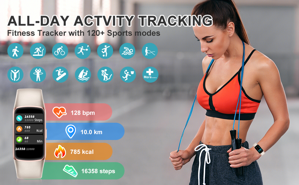 fitness tracker for running swimming sports watch sleep tracker with alarm 24/7 health monitoring