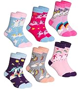 Children's Winter Warm Wool Solid Color Socks Kids Boy Girls Hiking Thermal Boot Crew Socks 6 Pairs