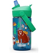 CamelBak Thrive Flip Straw Kids Water Bottle with Bite Valve, Tritan Renew, Friendly Forest